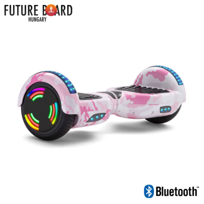 Future Board Pink Camouflage X6 - Bluetooth - Világítós kerekek